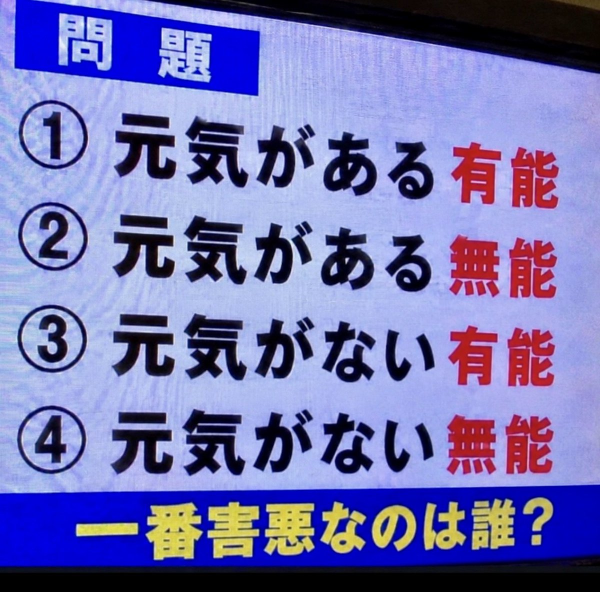smile_kun422's tweet photo. 【問題】

1番害悪なのは誰？ https://t.co/8xjayTct95