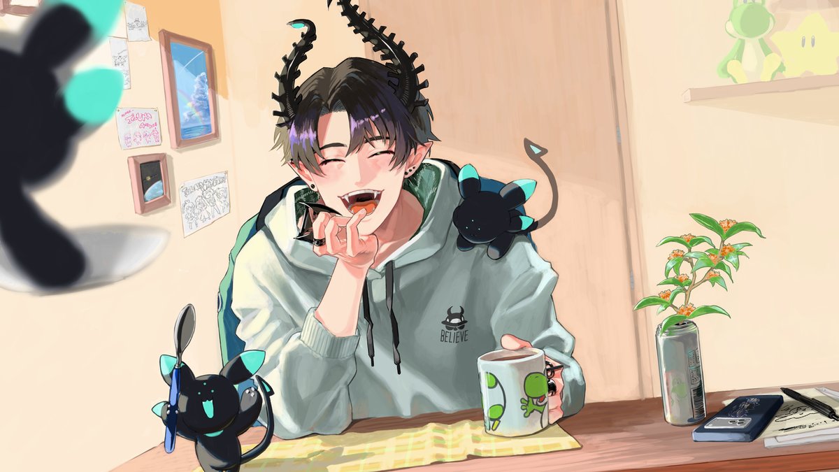 sdban's tweet photo. Welcome back, Ren! 💚
Let's all mgmg together! 🍽️
#RenZottoArt https://t.co/Ui6LTuyWLb