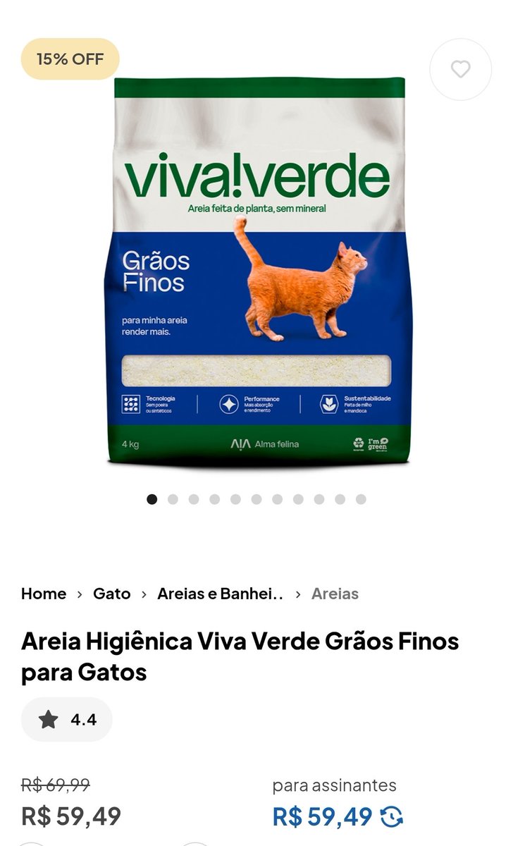 petsconto's tweet photo. Areia Higiênica Viva Verde Grãos Finos para Gatos

✨ 15% de DESCONTO 
✅+5%OFF retirando na loja

🎟️ Use o cupom PETSCONTO

🐾 Vendido e entregue pela PETZ 

🛍️ Clique aqui: https://t.co/AmTr5XnumL https://t.co/uzLaZsAoN1