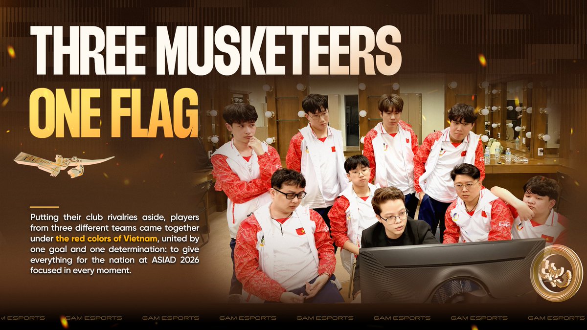 GAMesportsVN's tweet photo. One historic win over Korea, high-level scrims against the very best, and valuable experience.
A short trip to Busan, but one that left Team Vietnam with plenty of memorable moments to take home. 🇻🇳
#GAMTIME #RiseAsOne #VIRESA #AichiNagoya2026 #ASIAD2026 #TeamEsportsVietnam https://t.co/X62SsGvEyw