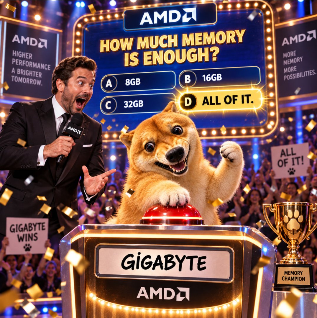 LongGigaByte's tweet photo. Winning is easy when you got all this memory. https://t.co/CycLnuqIYD