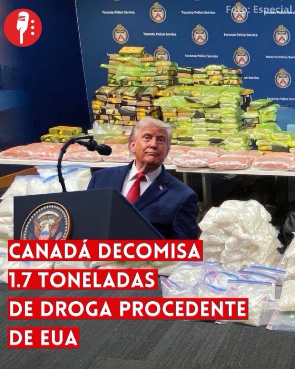 aguir71888's tweet photo. 🚨⭕ OJO | CANADÁ DECOMISA 1.7 TONELADAS DE DROGA PROCEDENTE DE EUA; EXHIBE EL DOBLE DISCURSO DE TRUMP

Canadá realizó uno de los mayores decomisos de drogas de su historia al asegurar cerca de 1.7 toneladas que eran traficadas desde Estados Unidos.

@IzqNoticiasMx https://t.co/GBvSIVO6vk