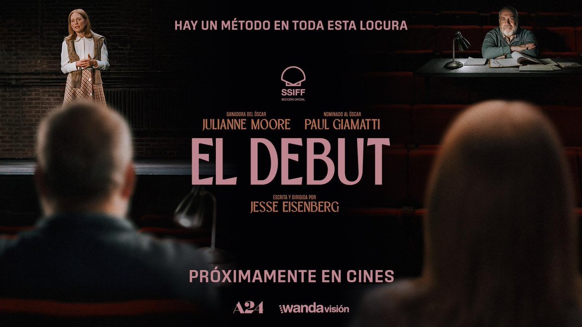 NakatomiR's tweet photo. THE DEBUT es brillante. 
Jesse Eisenberg convierte una pequeña producción de teatro amateur en una comedia sobre el ego, la ambición y las ganas de ser visto. 

Julianne Moore está desatada. 
Si esto no le vale medio Oscar, que revisen el reglamento.
#74SSIFF #TheDebut #ElDebut https://t.co/406fTVhteI