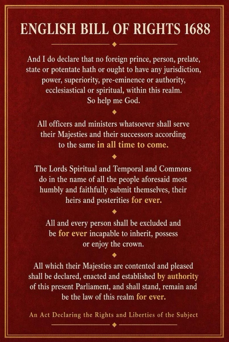 englishexit's tweet photo. Why does Jacob Rees-Mogg never mention the English Bill of Rights 1688  or Act of Settlement 1701? 

Both English. There was not a union parliament at that time! https://t.co/R4J3xL9vQH