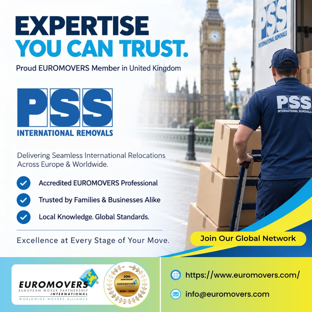 euromovers's tweet photo. International moves need trusted local expertise at both ends. ๐
PSS International Removals connects customers with international support through the EUROMOVERS network.
Find an approved partner: https://t.co/p2yozWA9jg
#MemberSpotlight #UKMovers #InternationalRelocation https://t.co/38AEowVnKd