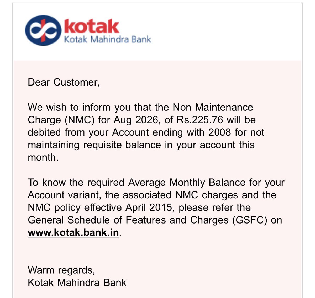 MaVaRaVel's tweet photo. @KotakBankLtd got this deduction for low balance maintenance. Which account number does this pertain to? Inspite of having a savings account I was asked to open one more savings account for the OD and now I know all my accounts are adequately funded then how to read this message? https://t.co/HqPvVdUwDo