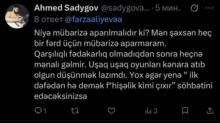 farzaaliyevaa's tweet photo. Əgər sizlər bu cür fikirləşirsizsə mənə qarşı mənim sözüm yoxdu https://t.co/vRzuqRavQp