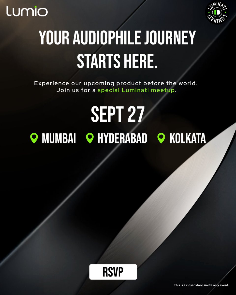 LumioIN's tweet photo. Hyderabad, Kolkata, and Mumbai, you’re invited.

We’re coming to these three cities to showcase our upcoming Lumio product.

Sign up now to experience it before the world does.

RSVP via the link in the comments. https://t.co/V0vUUiY3GN