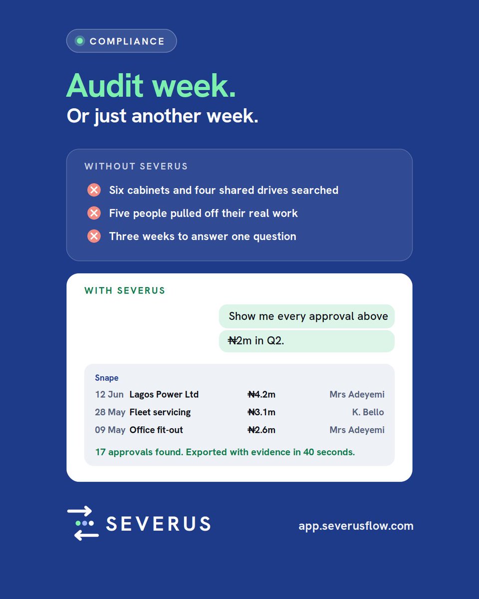 Useseverus's tweet photo. Audit week: six cabinets, five people, three weeks.
With Severus: one question, answered with evidence.
The records were never missing. They were just scattered.
https://t.co/3qrb2eBYkq
#ClassIsInSession https://t.co/IUQte37HOg