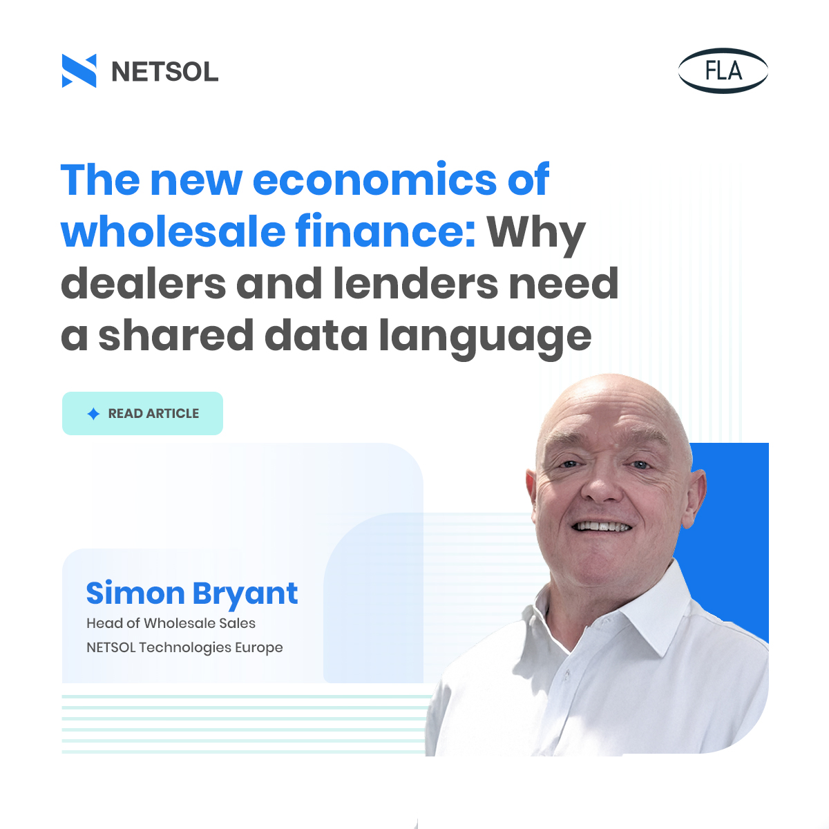 NETSOLTech's tweet photo. Wholesale finance in the UK is accelerating faster than almost anyone predicted a year ago & that growth is exposing a problem the industry has quietly lived with for years: dealer & lender systems that don't actually talk to each other.

In an article published by the Finance & Leasing Association (FLA), our Head of Wholesale Sales at NETSOL Europe Simon Bryant breaks down why that disconnect is becoming a real cost, not just an inefficiency, as UK asset finance volumes climb & what closing that gap actually requires.

Read the full article here:
https://t.co/A5MHVrFhKN

#netsoltech #netsoleurope #assetfinance #wholesalefinance #dealerlenderdata #floorplanfinance #shareddata #stockageing #facilityexposure #operationaltrust #featuredarticle #thoughtleadership #fla