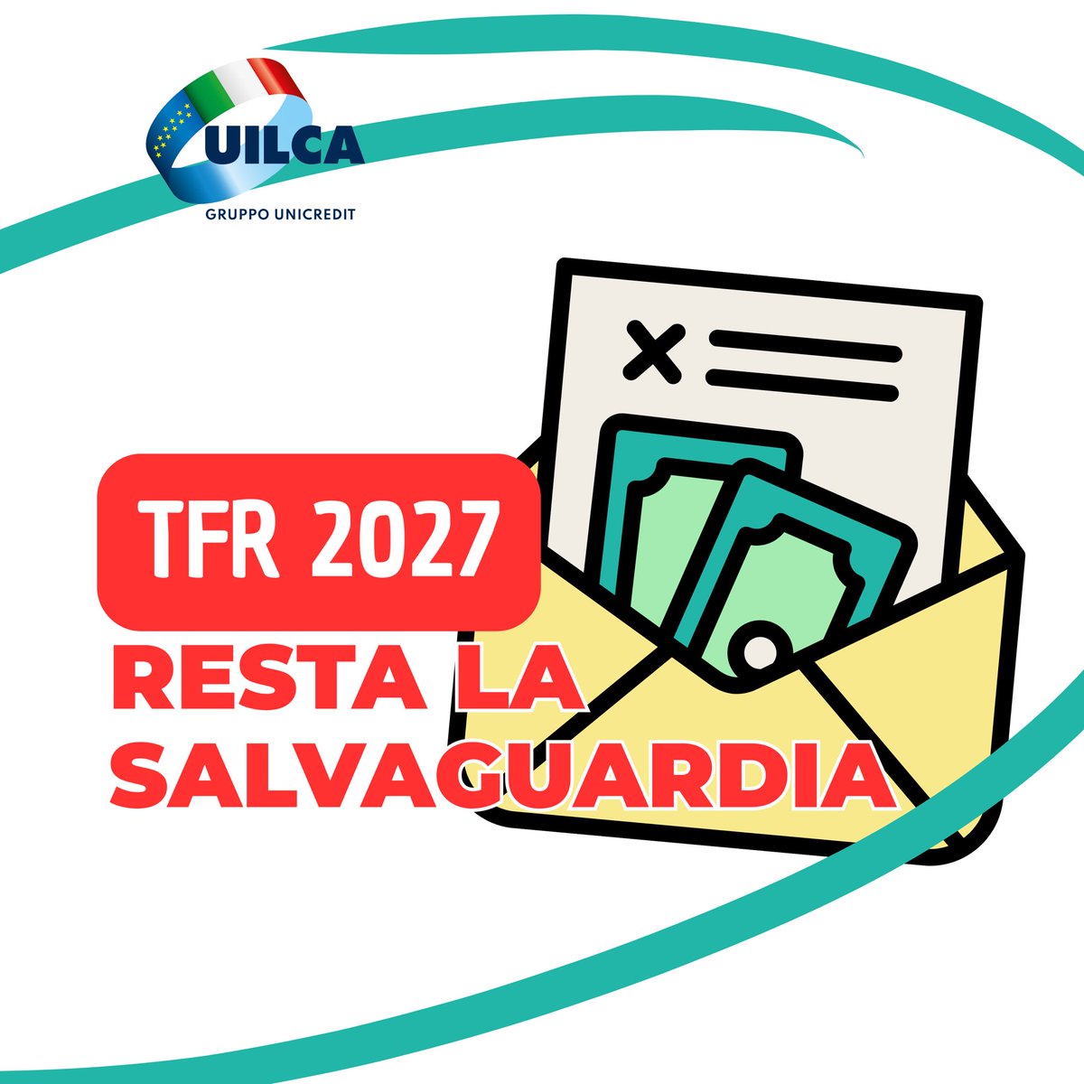 uilca_unicredit's tweet photo. Nelle settimane scorse, si è diffusa una notizia che ha destato l’attenzione di molte persone: dal 2027 sarebbe stata cancellata la clausola di salvaguardia nella tassazione del TFR in azienda.

Leggi la nostra newsletter per fare chiarezza 👉🏼 https://t.co/3Bii8pW25j https://t.co/EgSKAk1Cei
