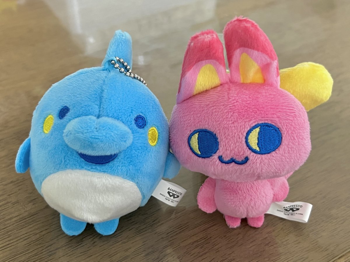 tomoe_0120's tweet photo. そしてクレーンゲームクソ下手くそな私が取ったイルカっち（200円）とみゃおっち（1400円） https://t.co/IhUByKxZBv