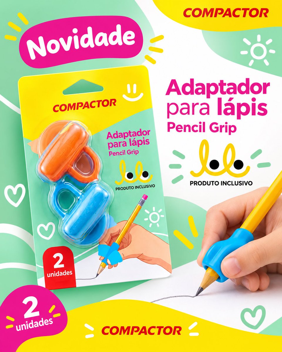 JGuilhermeRep's tweet photo. Novidade Compactor

Chegou o Adaptador para Lápis Pencil Grip: produto inclusivo, desenvolvido para proporcionar uma pegada mais confortável durante a escrita.

Lojistas: consulte disponibilidade com a J. Guilherme.

#Compactor #Papelaria #MaterialEscolar https://t.co/INbajHRhlg