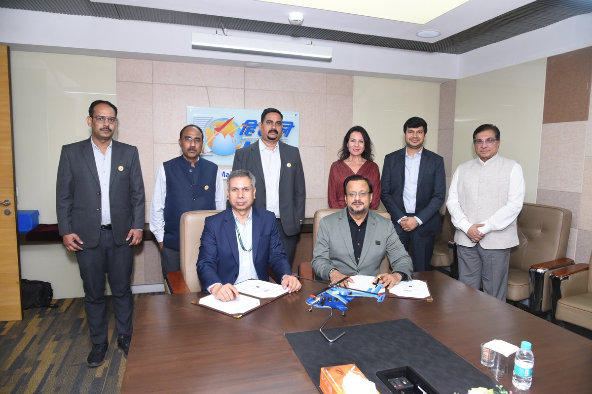 Skypulse_Sol's tweet photo. A new chapter for India’s civil helicopter ecosystem.
We are proud to announce the signing of an MoU between @HALHQBLR  and SkyPulse Solutions IFSC Pvt. Ltd. Together, HAL and SkyPulse aim to connect Indian helicopter leasing from GIFT City. 
#HAL #SkyPulse #Helicopters #GIFTCity https://t.co/MtN9LTG8nu