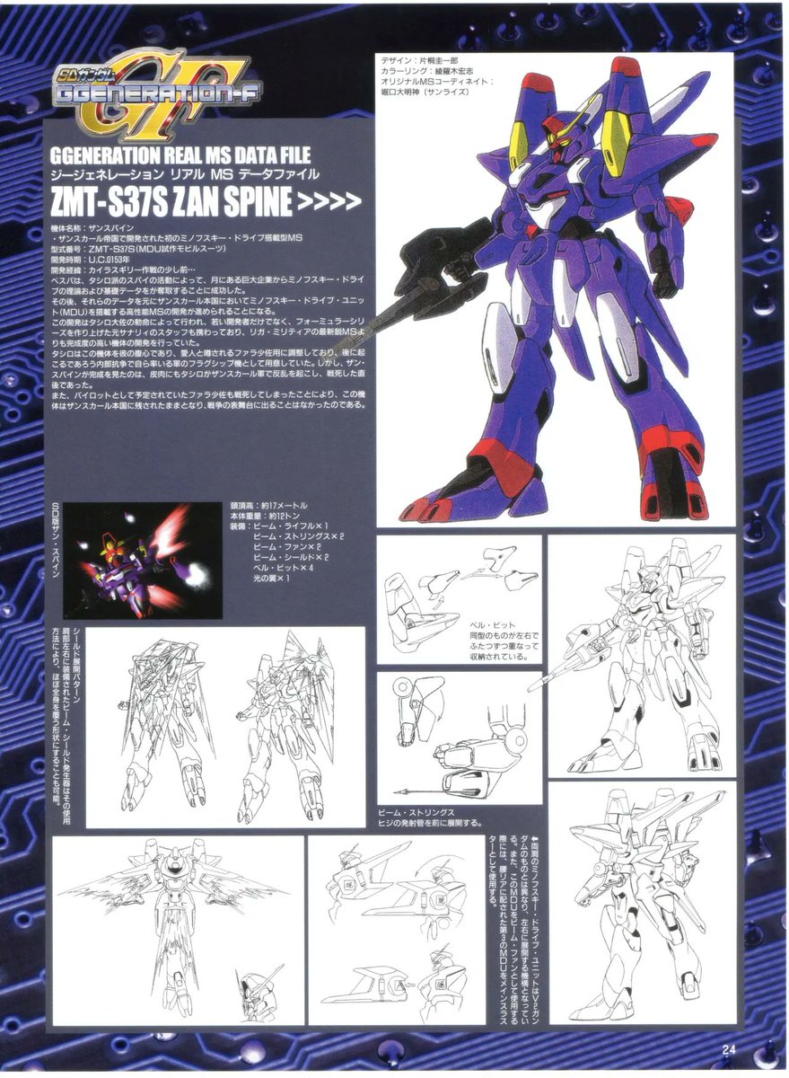 Char_Tweet's tweet photo. 電撃ホビーマガジン00年7月号より

ZMT-S37S ザンスパイン 原作設定

#ジージェネエターナル https://t.co/OZuoi57A3J