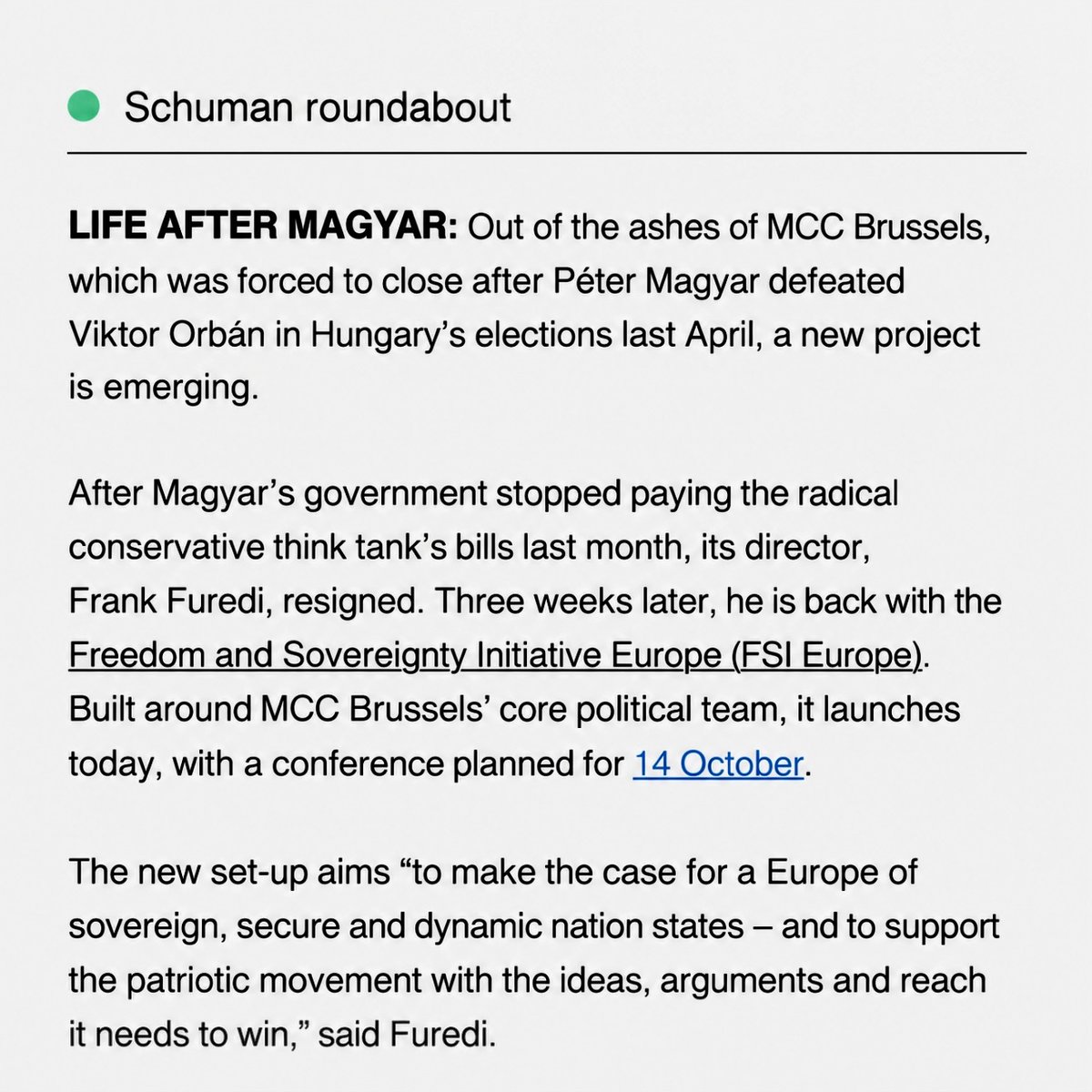 FSI_Europe's tweet photo. Making waves - FSI Europe’s announcement graces the pages of both @POLITICOEurope and @Euractiv 

But this is merely the start. Much more to come! https://t.co/LgRKH7AStz