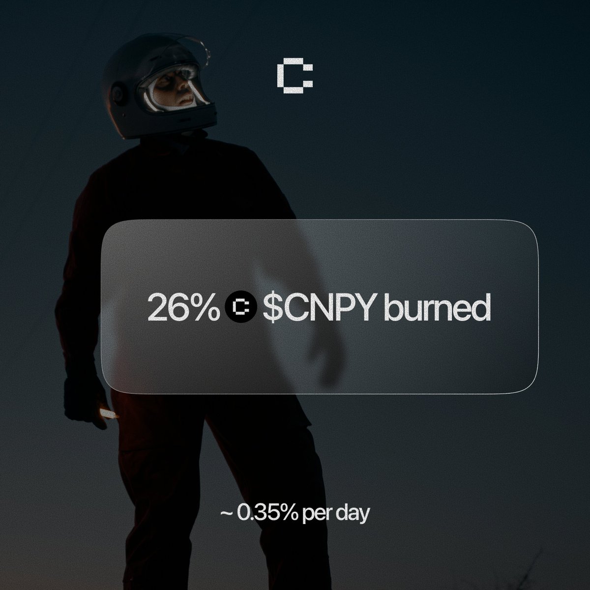 canopyfinance's tweet photo. 26% of the total $CNPY supply has now been permanently burned.

Since introducing the all-in flywheel, the mechanism has removed an average of 0.35% of total supply per day, even during periods of lower volume.

100% of the $CNPY trading tax and 100% of @v4dotfun platform fees go into purchasing and burning $CNPY.

https://t.co/ENYqwddSX4