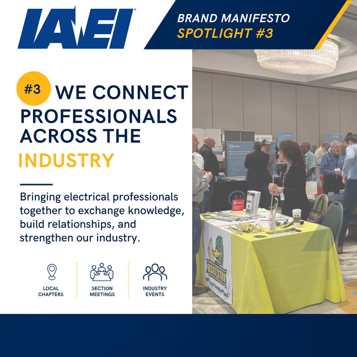 IAEI's tweet photo. ⚡ Brand Manifesto Spotlight #3: We Connect Professionals Across the Industry

IAEI brings together  electrical professionals to exchange knowledge, share perspectives, and learn from one another.

📖 Explore the IAEI Brand Manifesto:
https://t.co/hpJMYGEF40 https://t.co/jSI9ZAnLm1