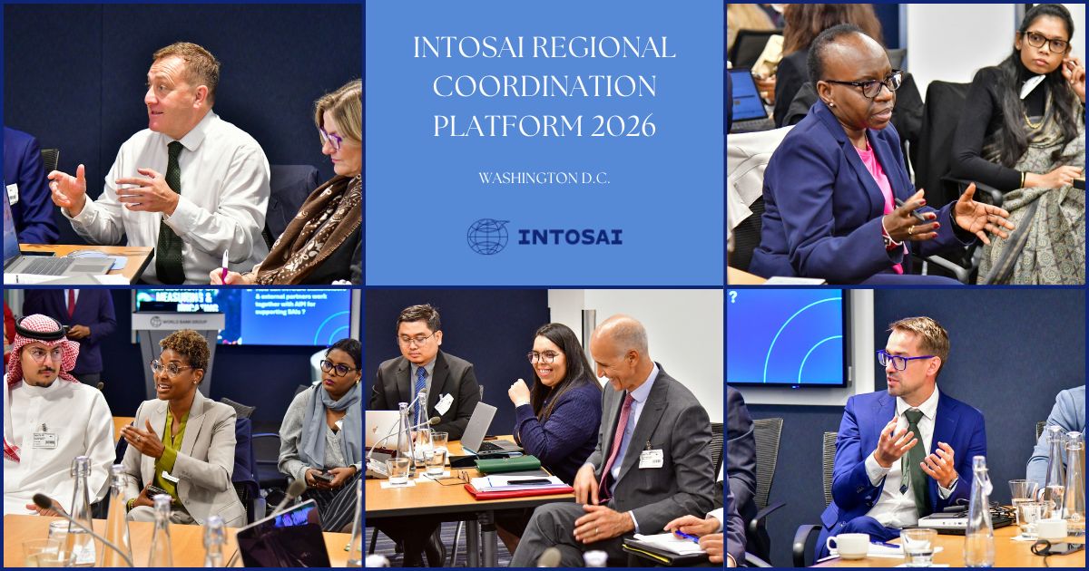 INTOSAIJournal's tweet photo. The final day of the #INTOSAI Regional Coordination Platform gathered representatives from the regions to further explore discussions working w/ #PAOs, demonstrating value by measuring &amp; communicating audit impact, &amp; feedback on the INTOSAI Development Initiative's PESA program. https://t.co/ErmJ9aPtJW