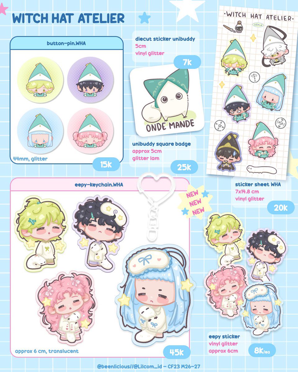 beenlicious's tweet photo. [🔁🤍 r appreciated] 

⋆.𐙚 ̊  #CF23 Pick up n mail orderPO⭑.ᐟ

🍥 PO period 
๑ pick up ~29 Sept
๑ mail order ~6 Okt

🍥WHA witch hat atelier, naruto, link click, original, TWS, ZB1, A2B, BND

⋆.𐙚 ̊  Order form on thread!

WW ORDER>DM💌

#cf23catalogue #comifuro23
(1/7) https://t.co/jn7juxkOxn