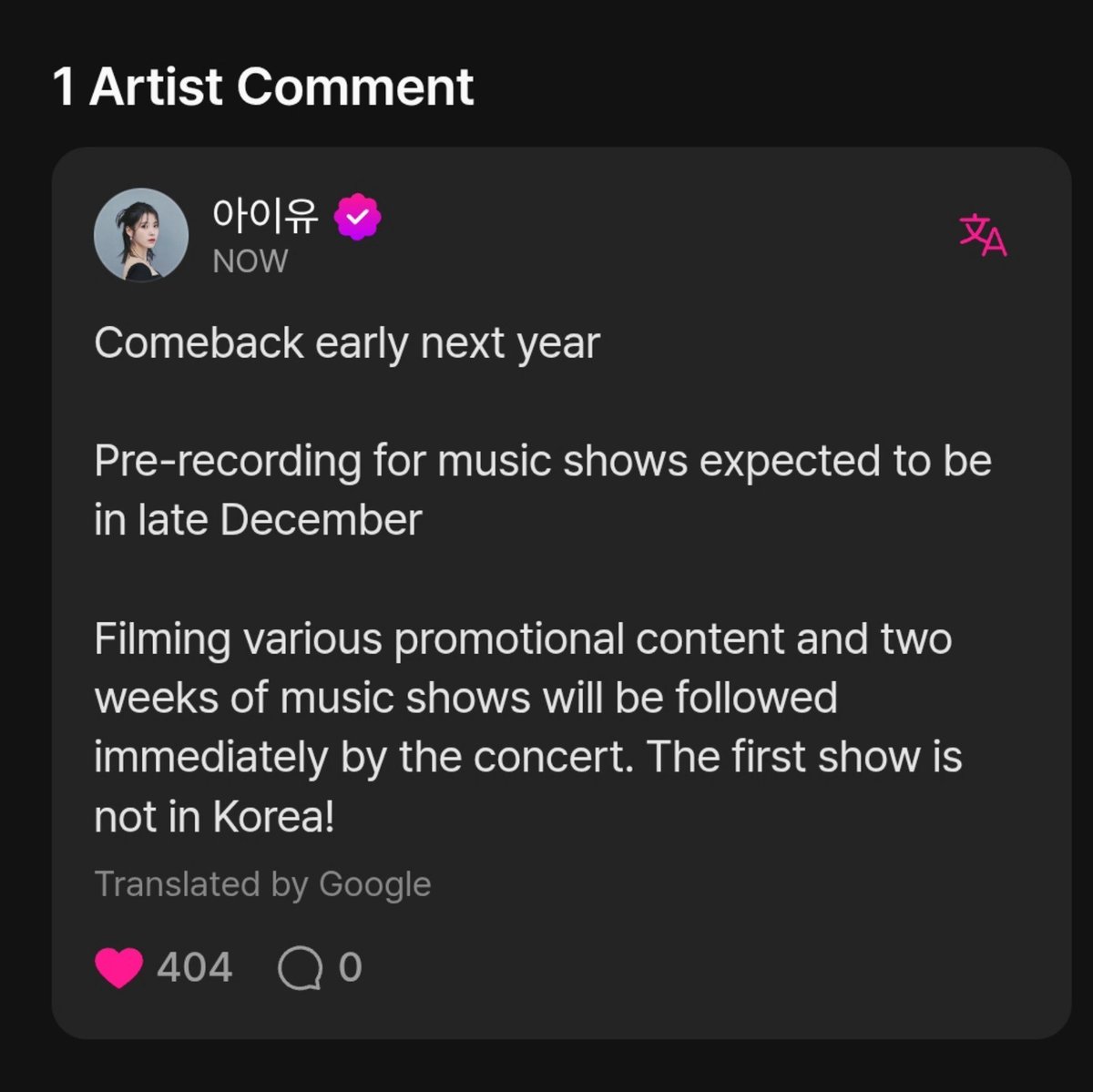 syrenegal3_'s tweet photo. IU COMEBACK NEXT YEAR OMG YASSS 😭😭 https://t.co/bZuexGM7e9