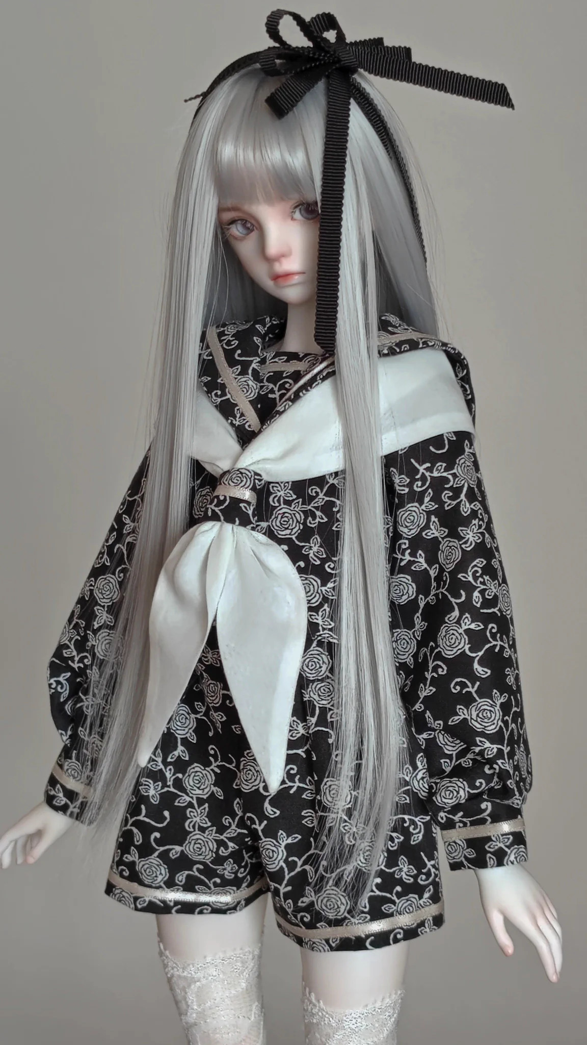ドール用衣装 (薔薇ネコセーラー服・グレー)　　1/4サイズ　ハンドメイド じょうのすけ on X: 