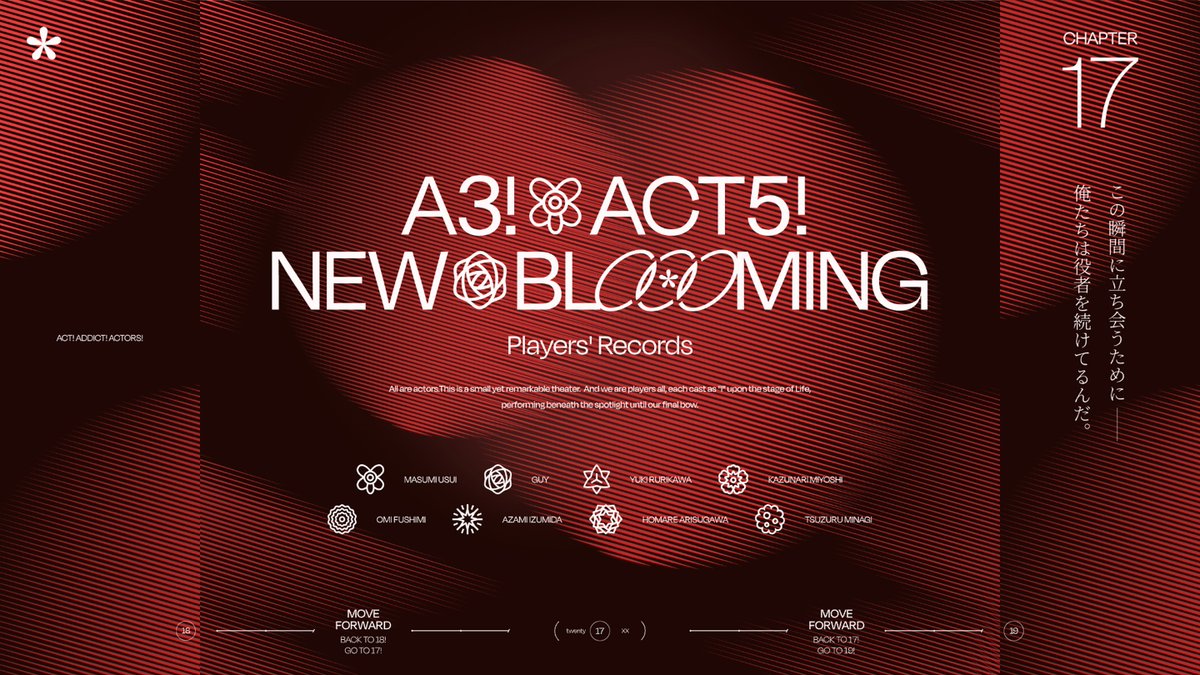 to2kyo2's tweet photo. A3! ACT5! 特設サイト
アートディレクション・デザインを東東京京で担当させていただきました！
https://t.co/8KkLfnMIRs
#エースリー https://t.co/gYPMP8hgdR