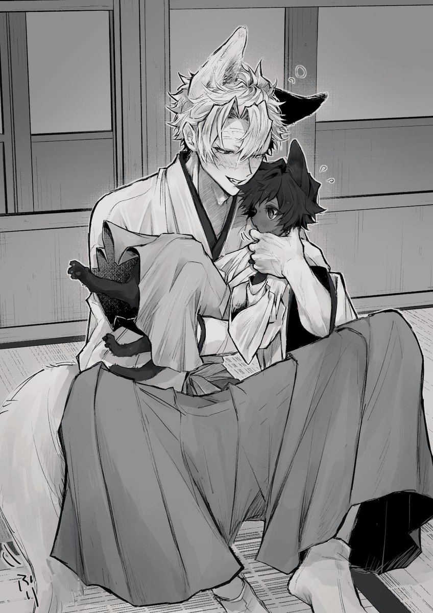 jcqaat's tweet photo. ケモ　さねぎゆ🐺🐈‍⬛　ｷﾞﾕをねこかわいがりする酔っ払いﾈﾐ https://t.co/1IYpN0BEgP