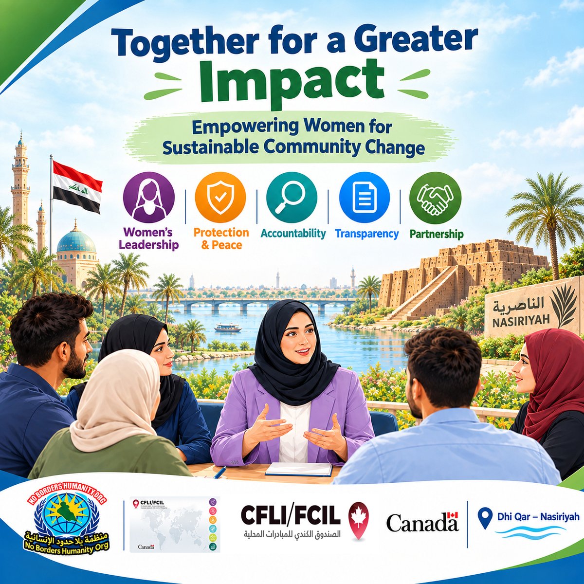 Nobordersorg's tweet photo. Together Towards Greater Integrity and Transparency.
Empowering Women to Strengthen Good Governance
Greater Awareness
Broader Participation
Stronger Accountability
NBH | CFLI | Dhi Qar – Iraq
#NBH #CFLI #GoodGovernance #WomenLeadership #DhiQar https://t.co/z1lC1CbGRM