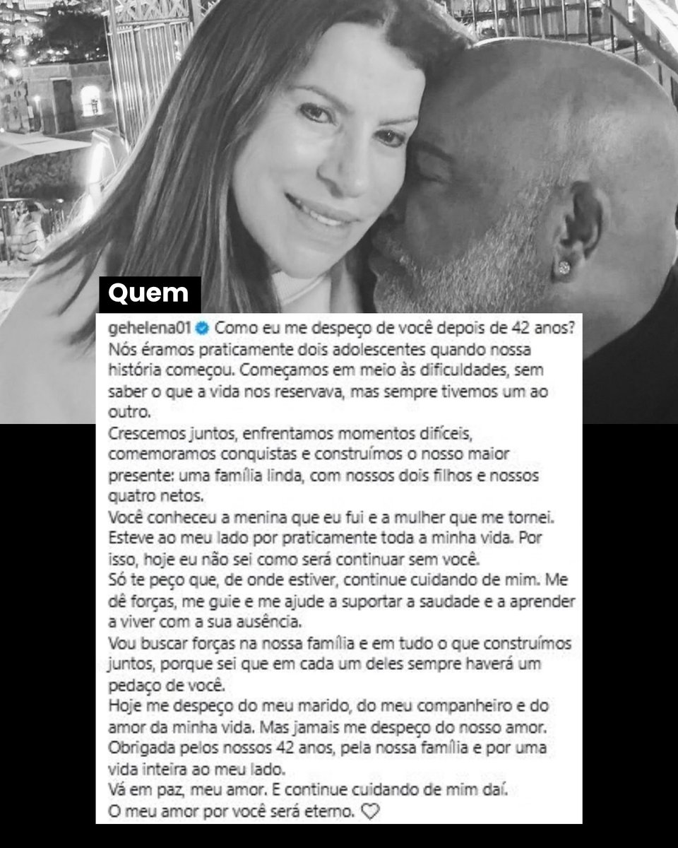 quem's tweet photo. Geralda Helena, viúva do cantor Rick, prestou uma homenagem ao sertanejo nesta quarta-feira (23). Casados há 42 anos, os dois construíram uma família com dois filhos e quatro netos. Rick, da dupla com Renner, morreu aos 59 anos no acidente de helicóptero ocorrido na Serra Catarinense.
