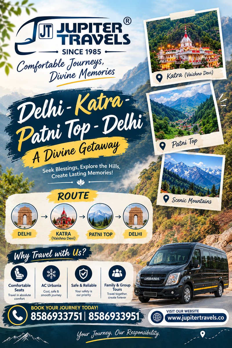 Vimaljupiter's tweet photo. आस्था का सफ़र, यादों का सफ़र!

📞 Book Your Journey:
8586933751 | 8586933951

 Save this post &amp; tag someone you’d love to take on this spiritual journey!
Jupiter Travels — Your Journey, Our Responsibility.

#JupiterTravels #Mewar #MewarCircuit #MewarTour #DevotionalJourney https://t.co/rOBfqs4WLI