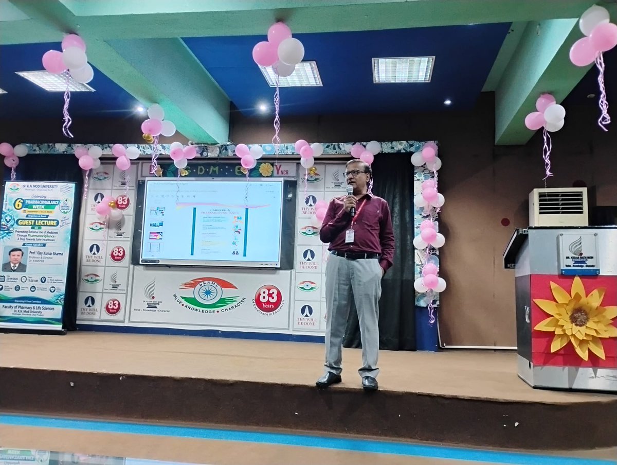 dknmuncr's tweet photo. 💊 6th Pharmacovigilance Week 2026 | Guest Lecture
Dr. K.N. Modi University, Modinagar, organized an insightful Guest Lecture on “Promoting Rational Use of Medicines Through Pharmacovigilance – A Step Towards Safer Healthcare.”
#PharmacovigilanceWeek2026 #GuestLecture #DKNMUNCR https://t.co/Lolwvp9Pzb