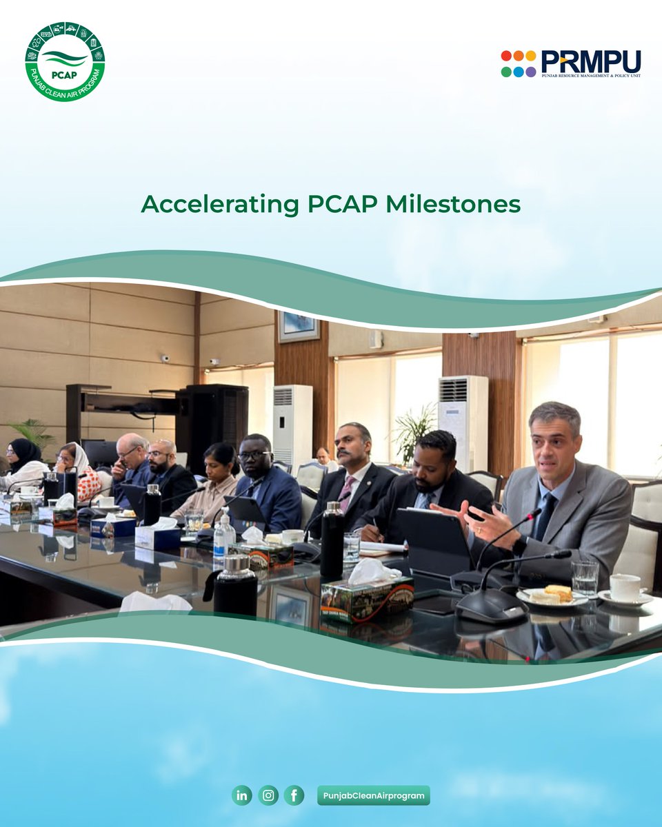 PunjabCleanAir's tweet photo. Chaired by the MD PCAP, a World Bank Support Mission reviewed key project milestones. The Bank team appreciated the rapid progress and the Government’s strong commitment to implementing the program in its true spirit.

#PCAP #WorldBank #CleanAirPunjab #ClimateAction https://t.co/sMQo5fw0aO