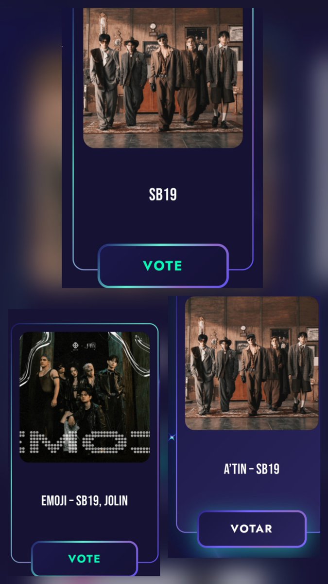 meebaobei1819's tweet photo. A'tiiiiiiiiiiiiiiiiin! Kita nyo partial results sa Breaktudo?  Wala tayo sa lead sa tatlong categories.  Bawi po tayo. Yong sa FMA din wag kalimutan, presenter ang SB19. Kailangan sulitin yong pagdalo nila para di sayang ang gas, mahal ng gasolina ngayon. Paki-bookmark nlng po mga links para madali nyo balikan. Wag din mahiyang mag-post, rt at qrt ng mga voting reminders. 

FMA - People's Choice Awards 
https://t.co/jeJ5s2rlJj

International Men's Group 
Vote: SB19 
https://t.co/lbOzs5JKWp

International Fandom of the Year
VOTE: A'tin -SB19 
https://t.co/c53oVj1eaF

International Collaboration of the Year
Vote: Emoji -SB19, Jolin
https://t.co/IKjA8n9oUl

#SB19 @SB19Official