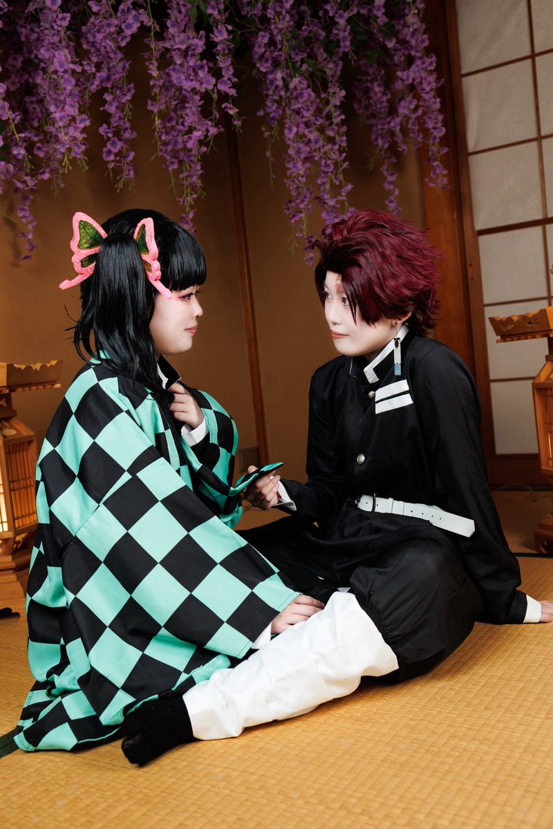 Cosplay__Bella's tweet photo. Cosplay 鬼滅の刃 竈門炭治郎＆栗花落カナヲ

⚠️CP要素あり

🎴:@sky1996227sub 
🌸:べら
📸:@twenty0930 https://t.co/ULTAZZ5dR9