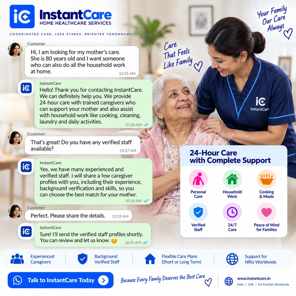 JoeKatzen2mkb's tweet photo. Looking for 24-hour care for your elderly parent? InstantCare provides verified caregivers for personal care, mobility, medication reminders, meals, companionship, household support and more, including assistance for NRI families in India. https://t.co/3s5y4vGg1W