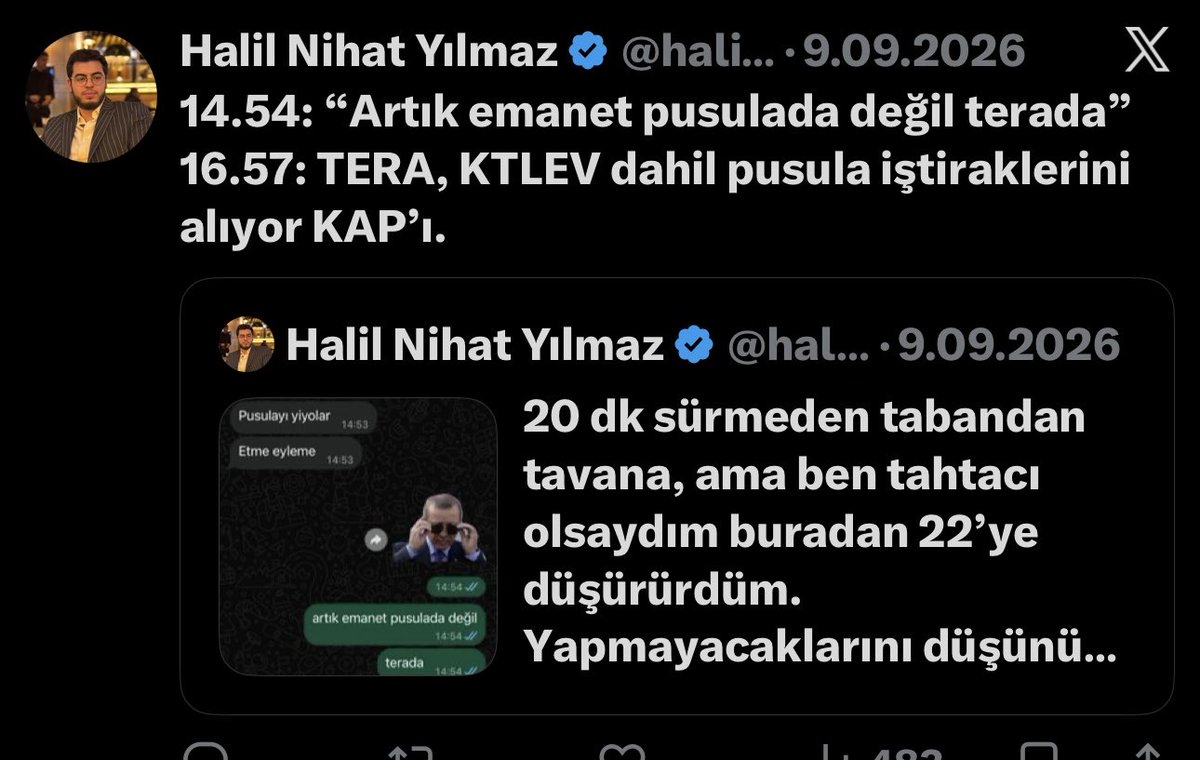 HomeMadeTr's tweet photo. @halilnihatt Şov yapma lan garibanları kandırıyosun milleti soyup soğana çeviriyosunuz birde gelmişin burda kanaat önderliği yapmaya çalışıyosun profilin terayı pusulayı övdüğün twitlerle dolu bide batacak diyenlere 2 katından alcaklar demişin arkadaşlar bunun gibilere inanmayın https://t.co/NPvGEZqdji
