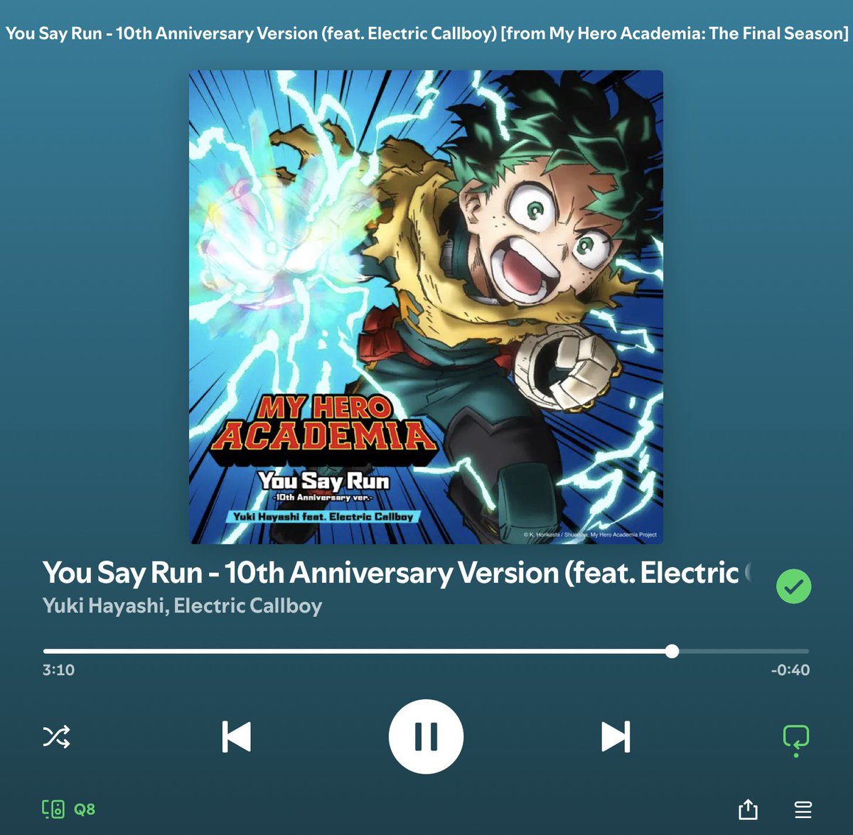 AniGamerNX's tweet photo. Just finished listening to the 10th Anniversary version of You Say Run from My Hero Academia!!
It is AWESOME!!! 🤘
#MyHeroAcademia #YouSayRun https://t.co/V0EoK05xDS