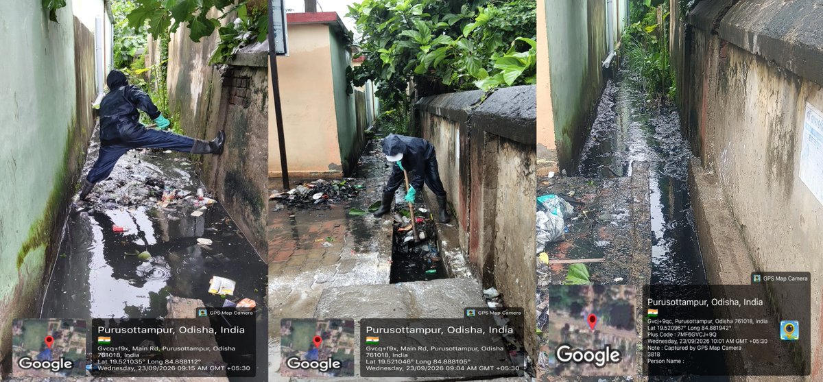 nac_ppur's tweet photo. Waterlogging at various locations across NAC Purushottampur has been cleared amid very heavy rainfall. Sanitation teams remain on the ground, ensuring smooth drainage, clearing affected stretches and helping restore normalcy. 💧
@HUDDeptOdisha 
@Ganjam_Admin 
@DUDA_Ganjam https://t.co/6GEBshHoC6