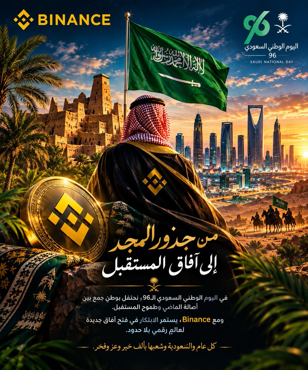 PICCOLA_77's tweet photo. @BinanceArabic 🇸🇦💚 من جذور المجد إلى آفاق المستقبل… نحتفل بـ96 عامًا من العز والفخر، ونستشرف مستقبلًا تصنعه الطموحات والابتكار. 💛
كل عام والسعودية وشعبها بخير وعز وازدهار، ومع Binance نحو آفاق رقمية بلا حدود! 🇸🇦✨
@BinanceArabic
#بينانس_والسعودية96
#اليوم_الوطني_السعودي96
#عزنا_بطبعنا_أقل https://t.co/0HJL05BV34