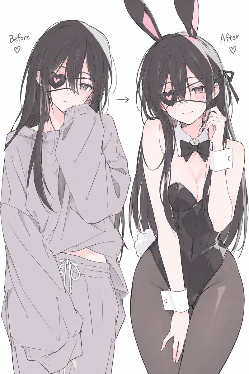 mh_0831__'s tweet photo. 黒髪美女のbefore after https://t.co/j0eMeXS7YC