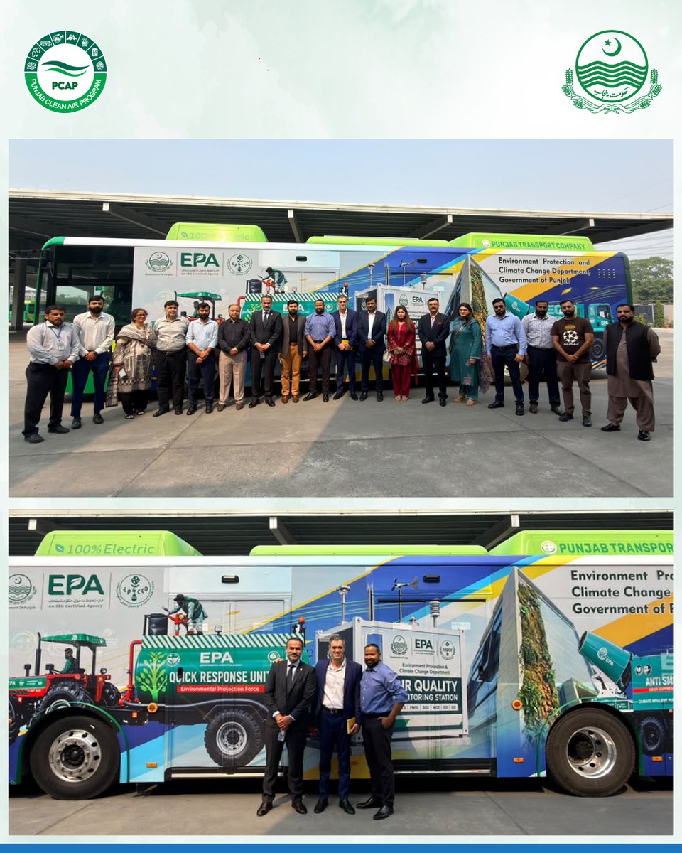 PunjabCleanAir's tweet photo. Today, the World Bank Implementation Support Mission visited the e-bus depot to review proposed depot plans under PCAP—supporting cleaner, more sustainable urban transport and improved commuter comfort.

#PCAP #WorldBank #CleanAirPunjab #PublicTransport https://t.co/EgEGYaSvyW