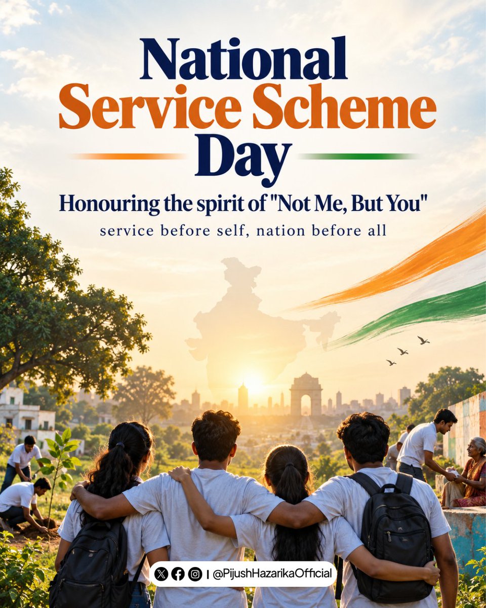 Pijush_hazarika's tweet photo. NSS gives young people an opportunity to step beyond the classroom and contribute to the community around them.

On #NSSDay, celebrating the spirit of service, responsibility and participation that inspires our youth to make a difference. https://t.co/LsUaNQQ9eJ