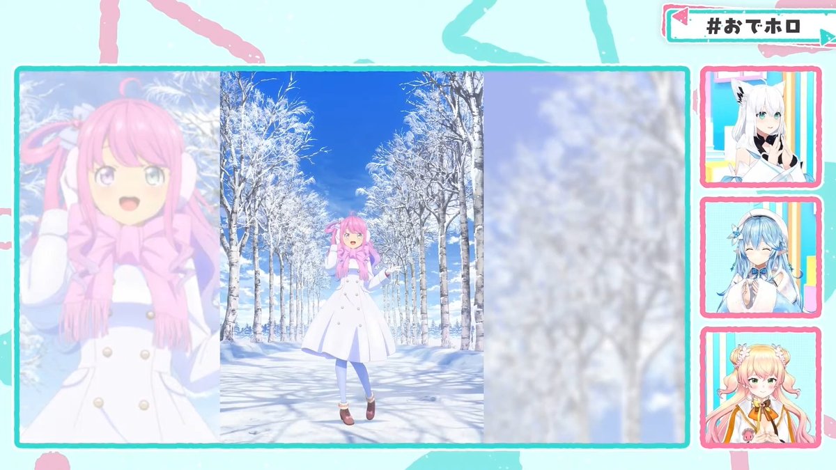 thirdnex's tweet photo. 各ホロメンのティザービジュアルも一通り見たけど全て美麗なイラストで非常に良かったです

特にグッときたのがこの4名

あやめ：先を歩く余、中の見えない窓、異国情緒ある道…ストーリー性を感じる
AZKi：黄昏の電車に郷愁の風が漂う
わため：圧倒的色彩の絶景
ルーナ：圧倒的銀白の絶景

#おでホロ https://t.co/rPshmLrrCp