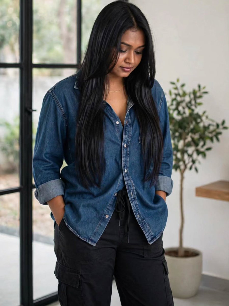 JayBozzone's tweet photo. Denim, details, and quiet confidence. Sometimes the simplest outfits make the boldest statement. https://t.co/V5MdF7mqLI