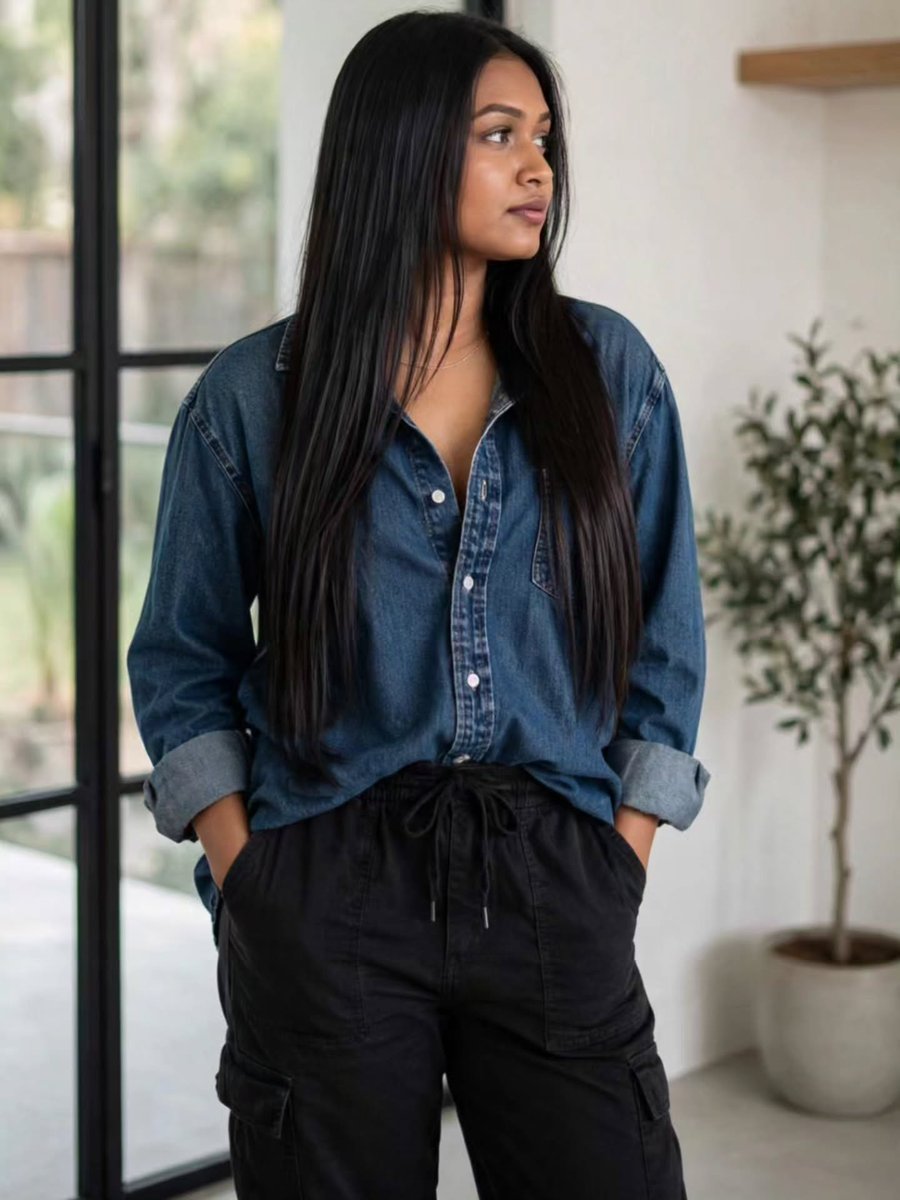 JayBozzone's tweet photo. Denim, details, and quiet confidence. Sometimes the simplest outfits make the boldest statement. https://t.co/V5MdF7mqLI