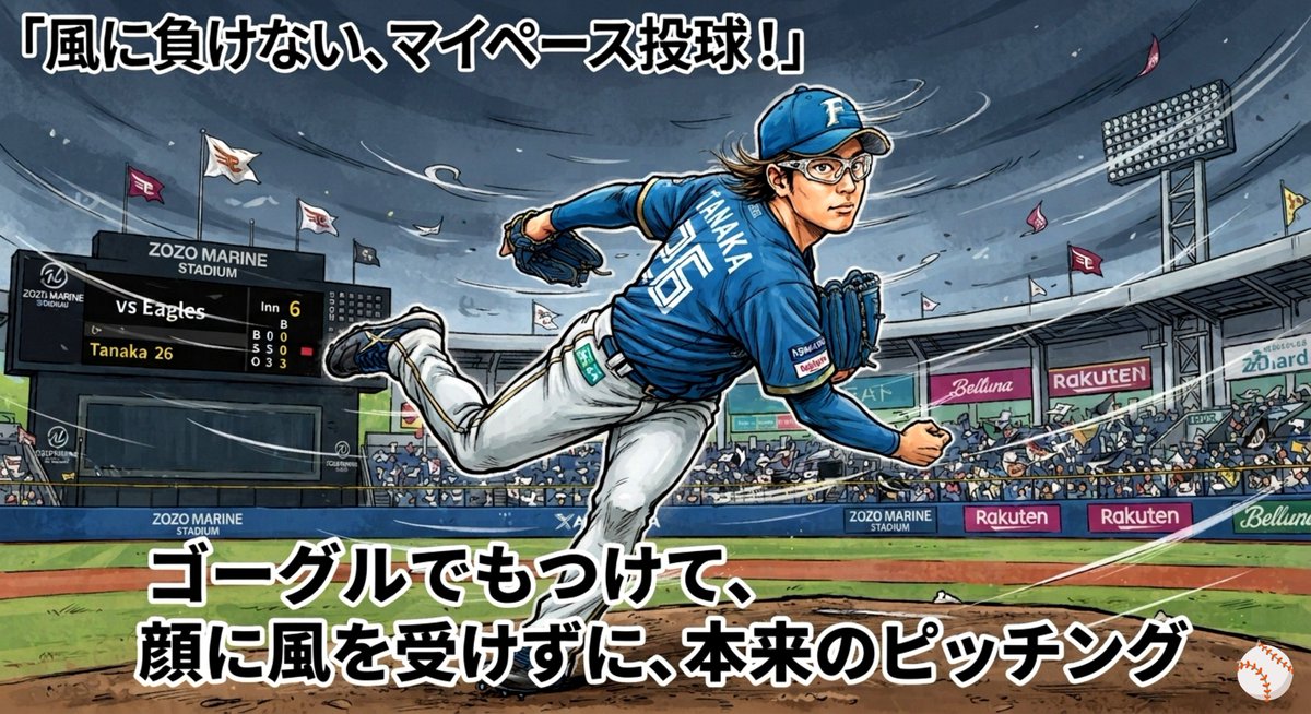 Vic_TR_'s tweet photo. 田中正義は本来の実力を発揮で���る環境を整えなきゃダメだよな。
楽天の不協和音応援と福岡の大音量応援が始まると調子を乱すし、球場に風が吹くと目つき顔つきが変わって調子を崩すし。

ここは思い切って耳栓とゴーグルをつけるだけで変わる気がしてならないのよね。無責任な素人の意見ですがね。 https://t.co/KEJp3lM7Mj