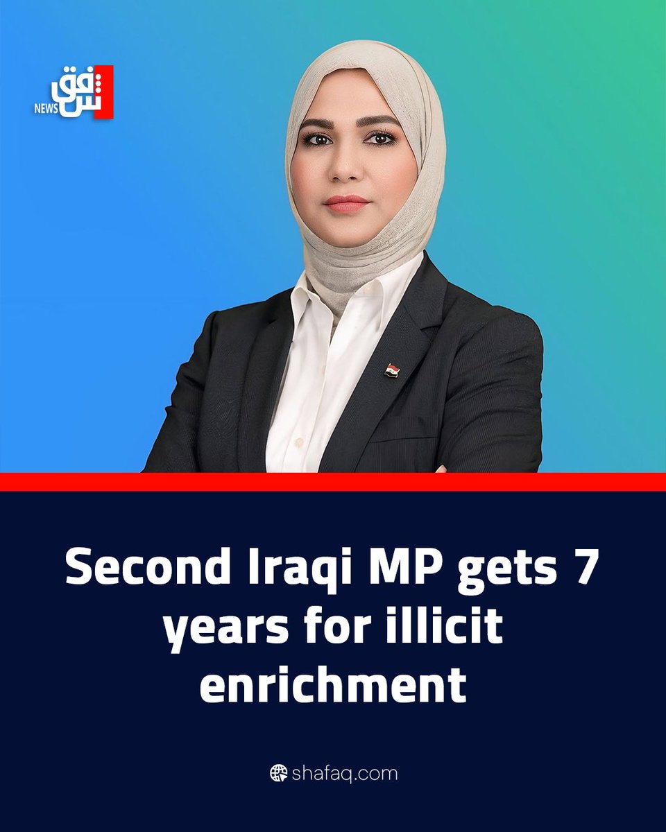 SHAFAQNEWSENG's tweet photo. Second #Iraqi MP gets 7 years for #illicit enrichment
Read more… https://t.co/LgX1BKR7RX
#shafaq_news https://t.co/6ZbVWf1xR5