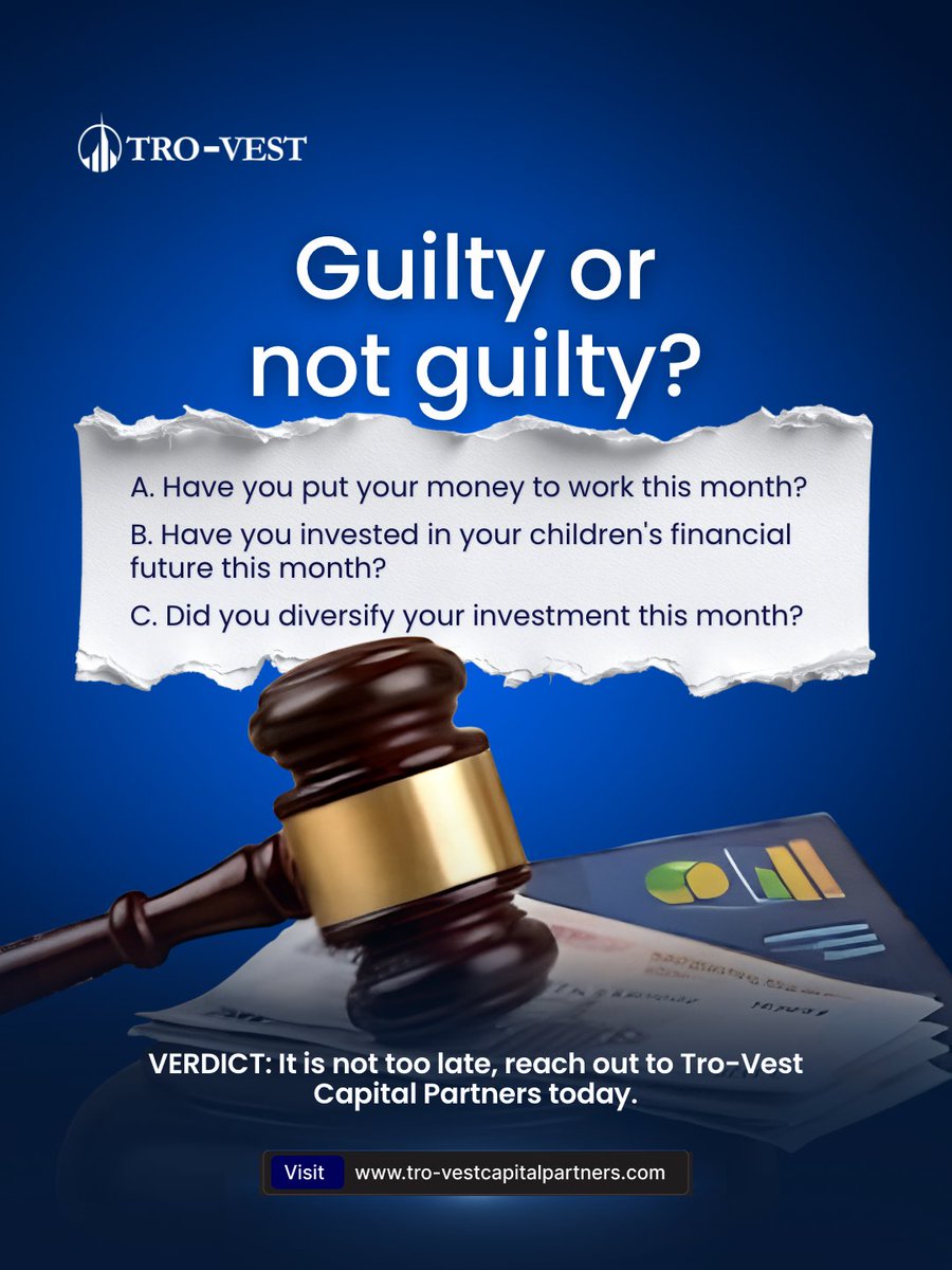 TrovestCP's tweet photo. A quick financial check-in

Have you invested this month?
Have you planned for your children’s future?
Have you reviewed your investments?
There’s always room to take a more intentional approach to your finances. 💰
#TroVest #Investing #WealthManagement #InvestNigeria #finance https://t.co/HC9iPVkBwF