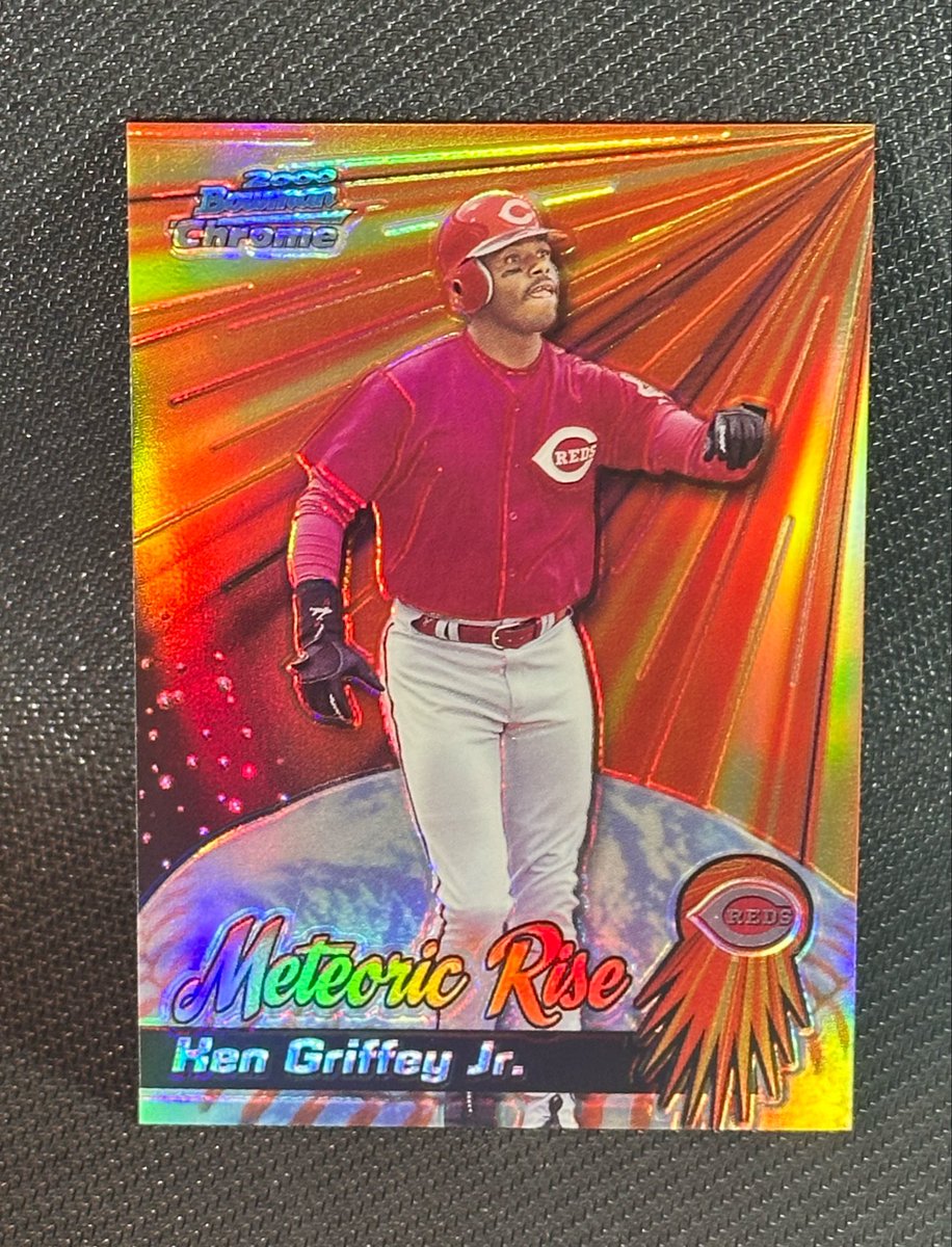 RuckusTJ's tweet photo. All September: Griffey PC 🧢 

Day 23 - 2000 Bowman Chrome
Meteoric Rise ☄️ Refractor 
#SweetSwingSeptember #TheKid https://t.co/mNd8yIl1LM